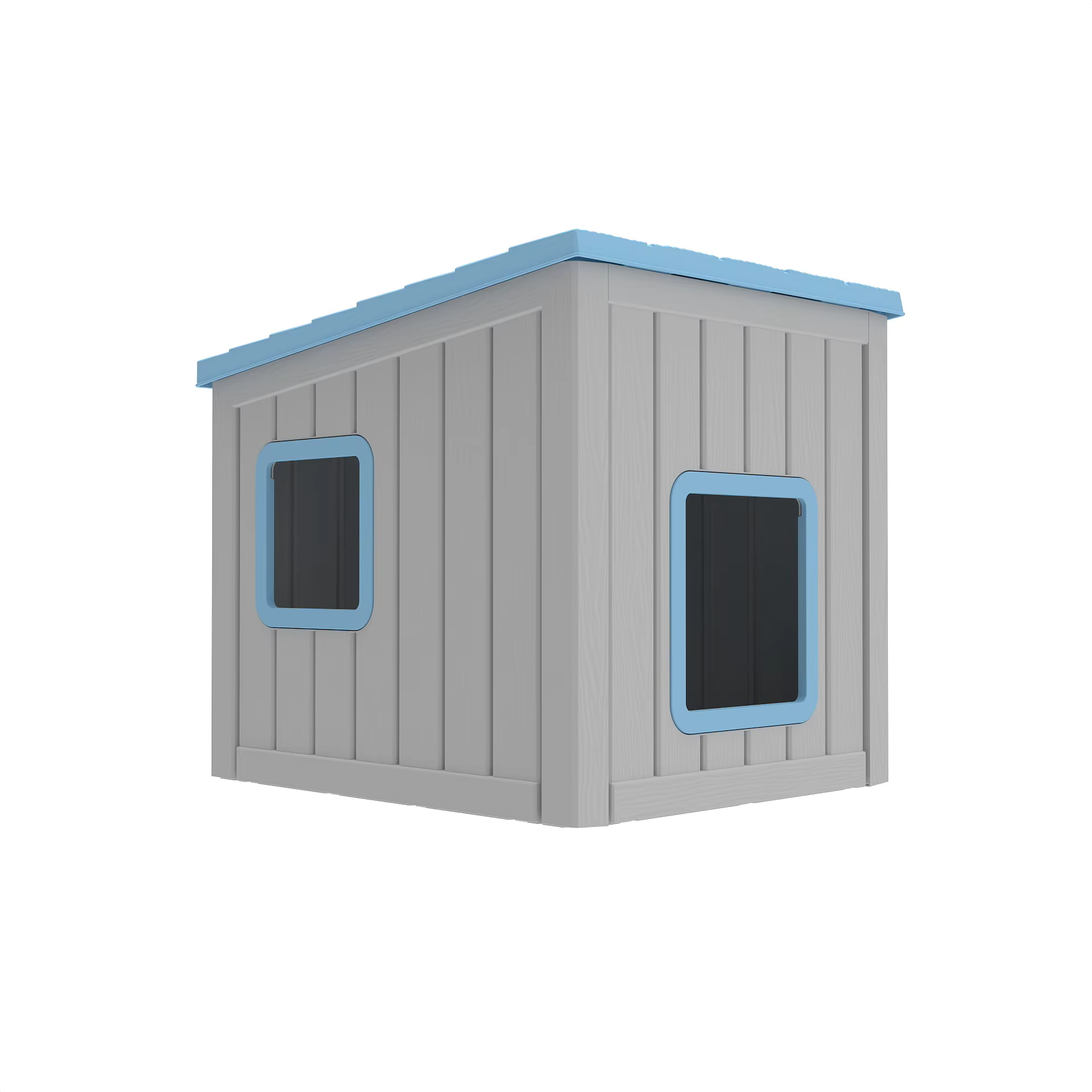 Casa para Mascotas con Techo Inclinado Plástico Resistente al Tiempo, Refugio de Gato para Patio Interior y Exterior — imagen 1
