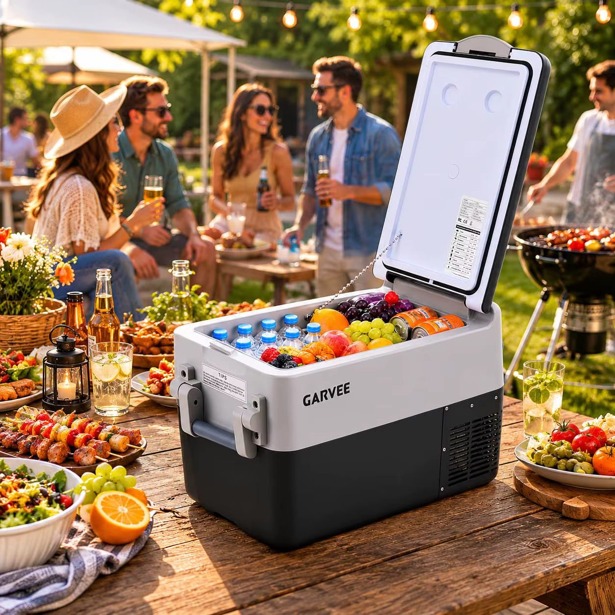 Portable Car Refrigerator 53QT Dual Zone 12V Fridge Freezer With App Control 12/24V DC And 110-240V AC Portable Cooler For Camping Fishing Travel And Home Use — image 3