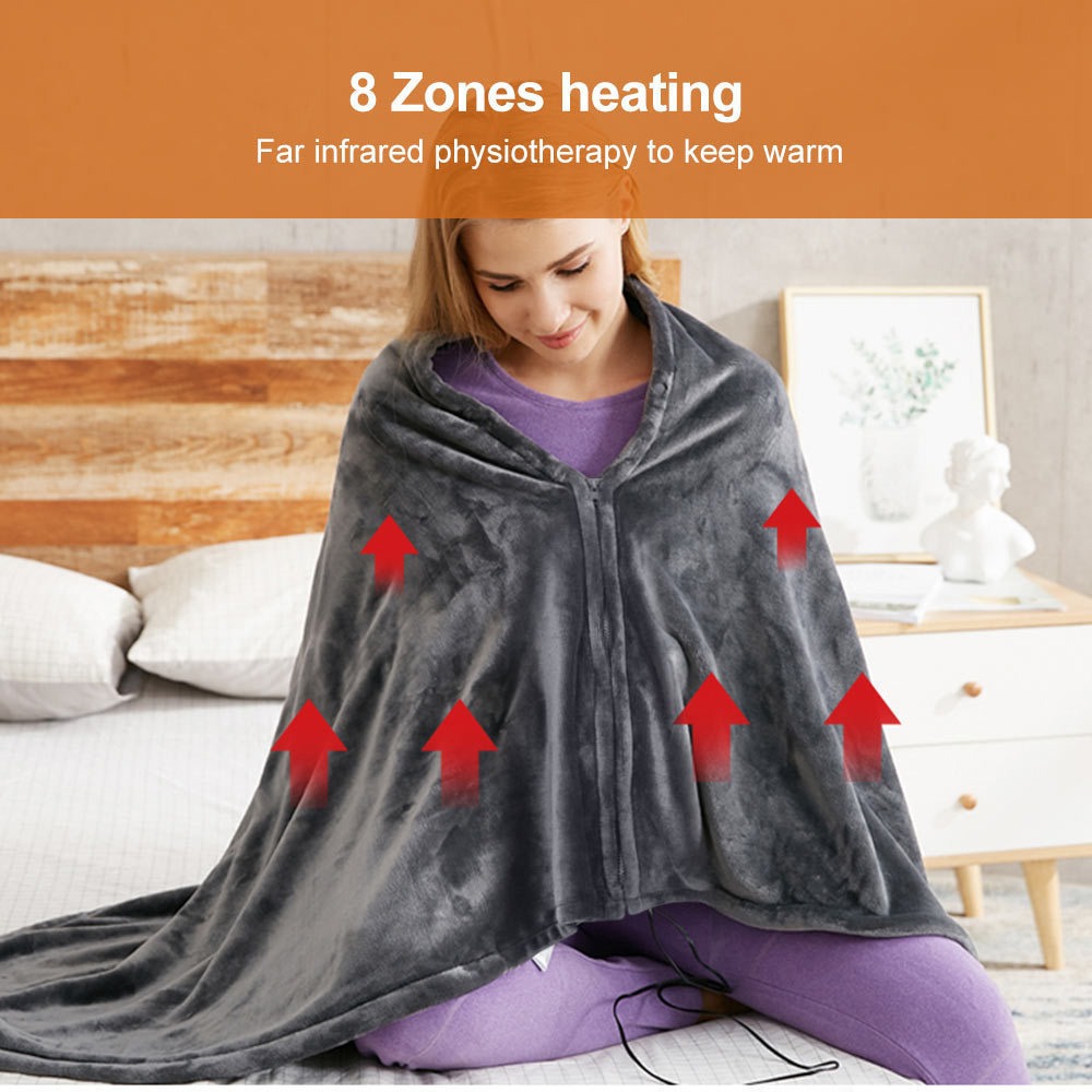 Electric Outer Shawl Blanket Coral Velvet Warm Wrap Cape Cloak USB Charging Heating Blanket Cold Insulation Blanket — image 2