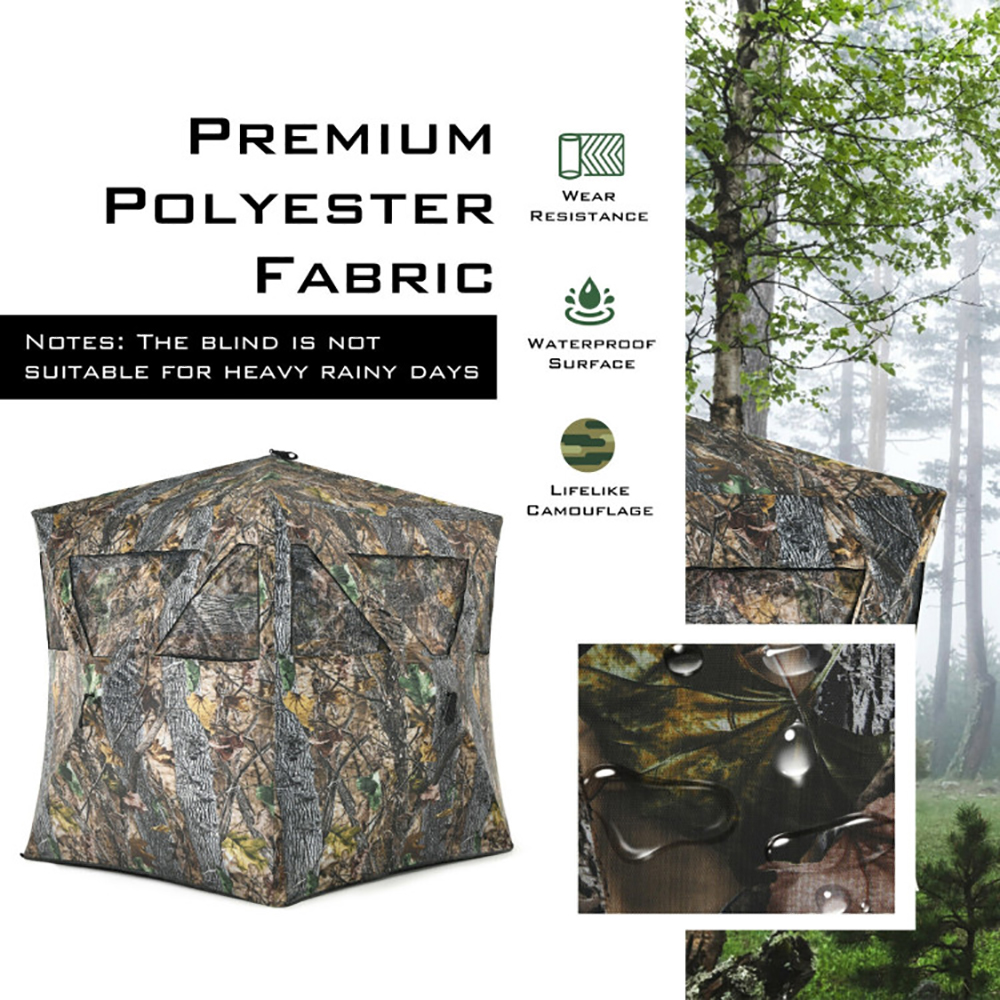 3 Person Portable Pop-Up Ground Hunting Blind With Tie-downs — image 6