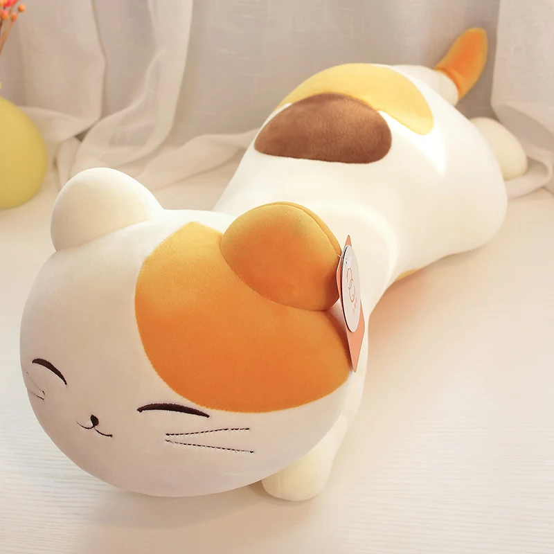 Cartoon Crouching Cat Doll Plush Toy Little Cat Doll Strip Pillow Sofa Cushion Female — image 5