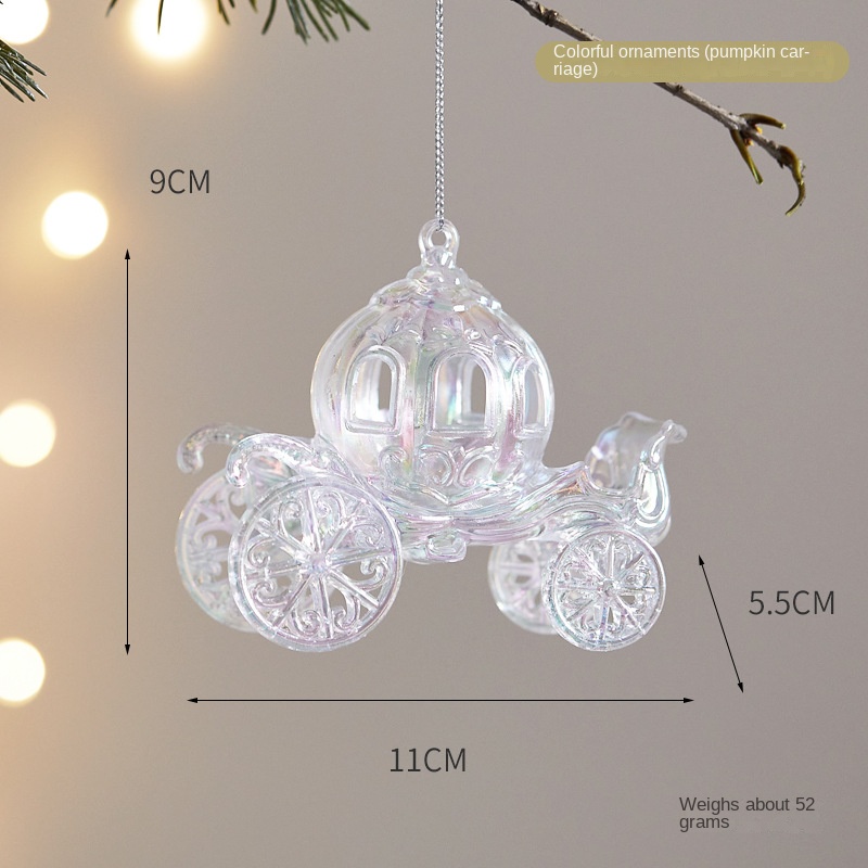 Christmas Decoration Acrylic Snowflake Deer Bell Ornament Creative Christmas Tree Window Colorful Hanging Decor — image 11