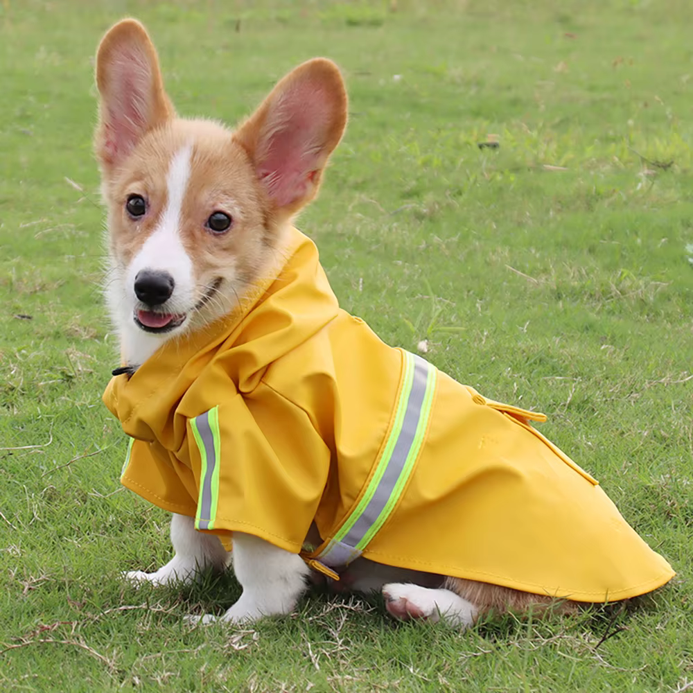 Chaquetón Impermeable para Perros Grandes Estilo Capa de Corgi, Ropa de Perro con Reflejos y Capucha para Caninos — imagen 6