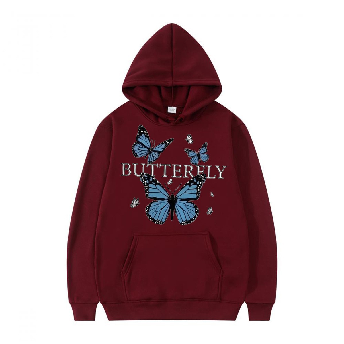 Hooded Sweatshirt with Butterfly Print Fun Pattern Casual Sporty Style — image 13