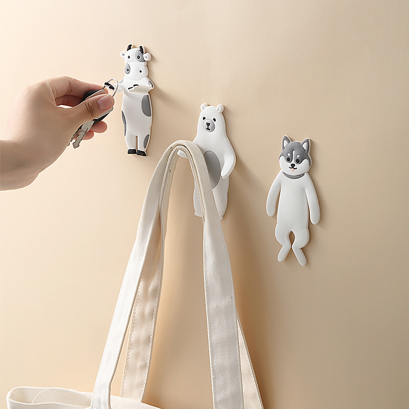 Punch-Free Animal Hook Cute Pet Can Bend Fun Hook Porch Door Behind The Wall Without Trace Storage Sticky Hook — image 1