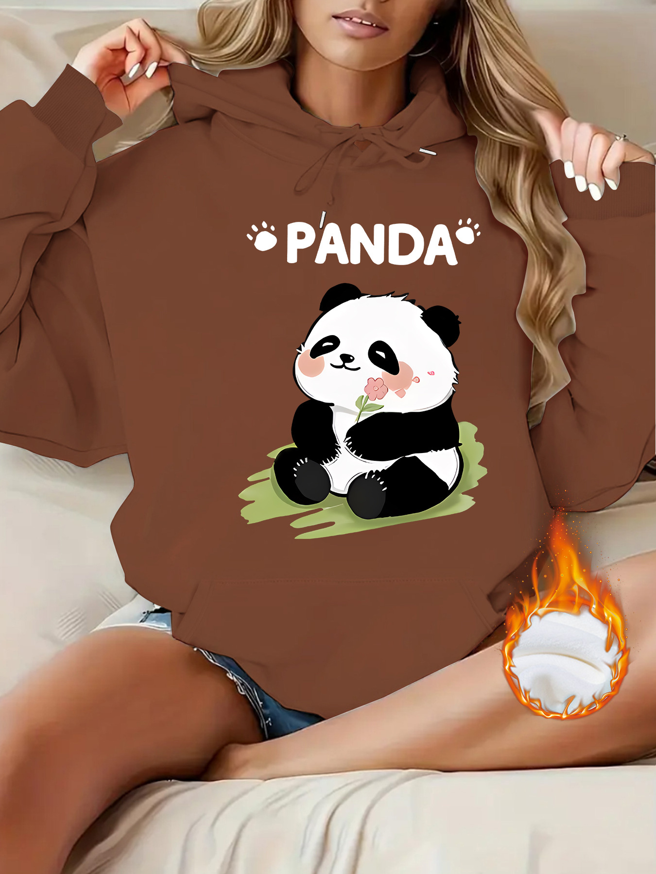 Top hoodie cartoon panda pattern — image 11
