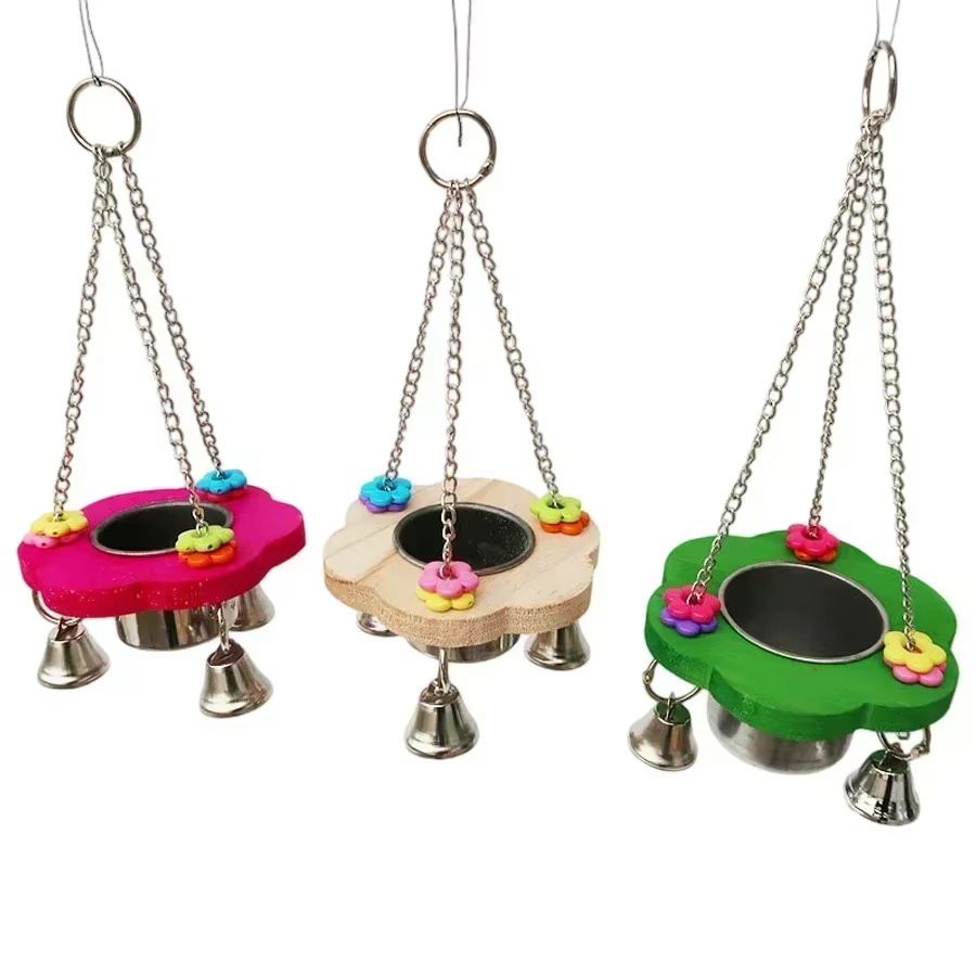 Juguetes Interactivos para Loros: Comida Colgante y Soporte de Taza para Alimentación en Volátil — imagen 1