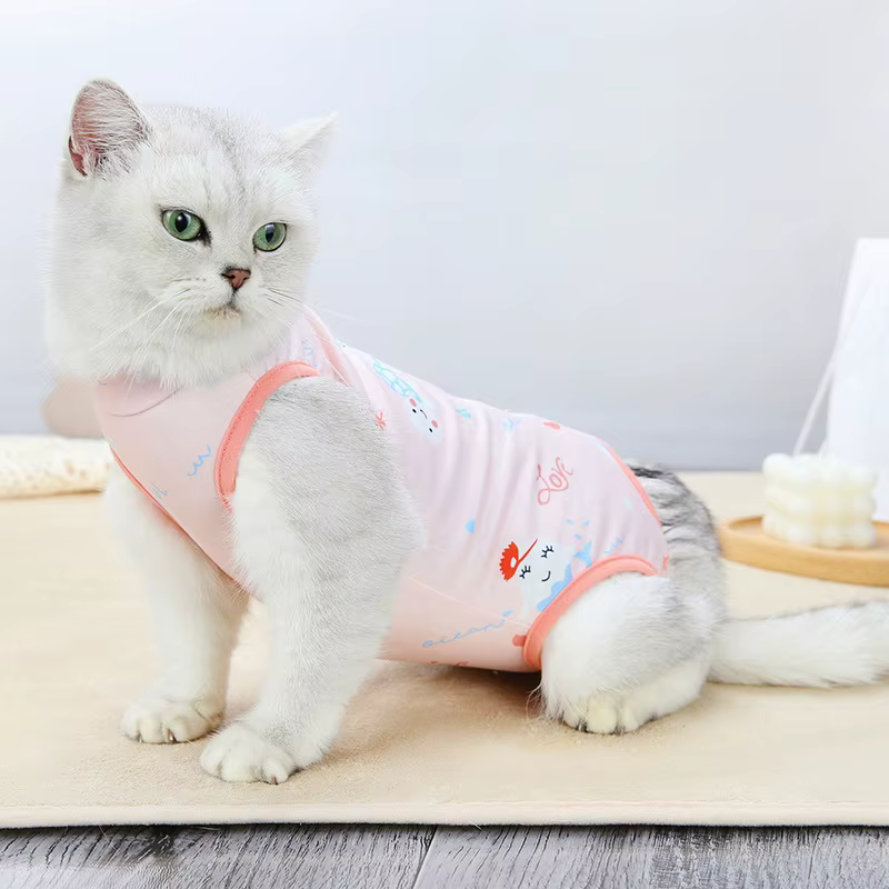 Ropa para Gato, Traje de Recuperación Post-Operativa, Ropa para Heridas, Anti ácaros, Esterilización, Trajes de Recuperación Quirúrgica — imagen 3