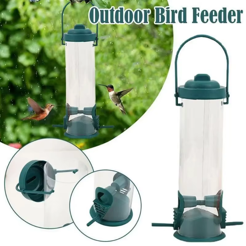 Comedero de Semillas para Pájaros Salvajes, Comedero Exterior Suspendido, Dispensador Portátil de Alimento para Pájaros, Accesorios para Pájaros, Suministros para Mascotas, Exterior, Patio, Jardín — imagen 4