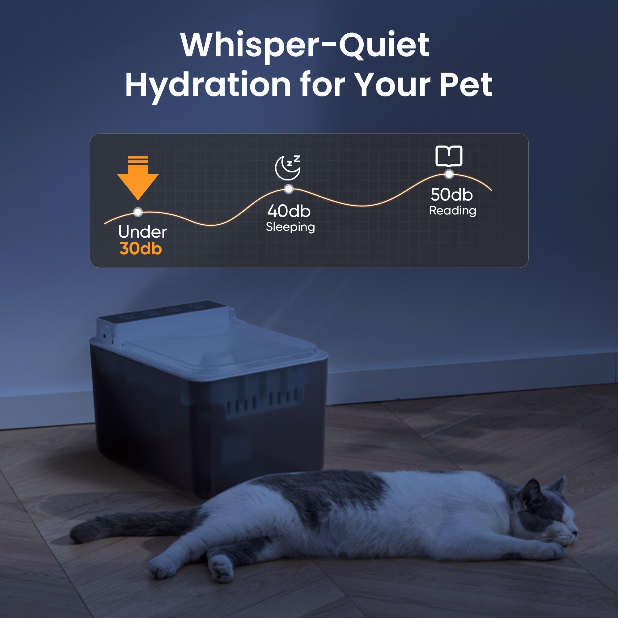 Wireless Charging Battery Driven 304 Stainless Steel Cat Automatic Induction Pet Water Fountain — image 16
