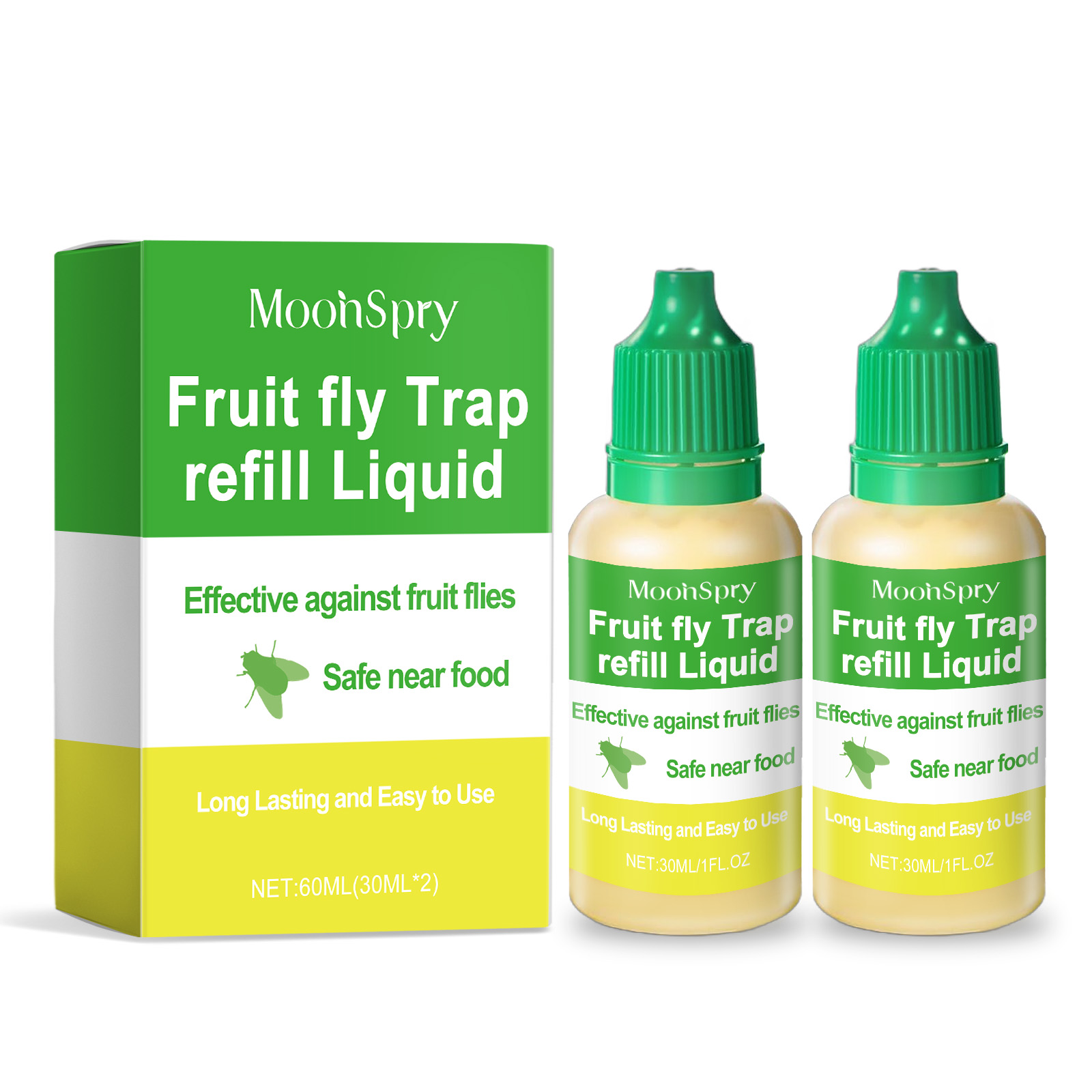 MoonSpry Fruit Fly Trap Supplement Domestic Kitchen Living Room Hygiene Fruit Fly Cockroach Trap Bug Repellent Solution — image 2