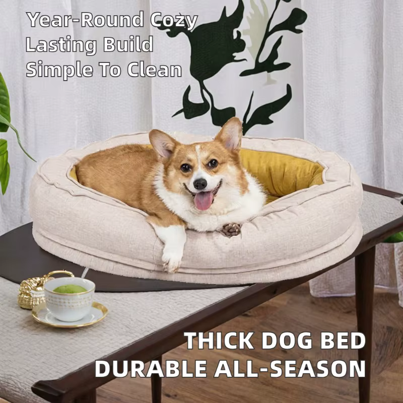 Cama para perros con temática de dibujos animados: cama gruesa, todo el año, cómoda y fácil de limpiar, duradera con propiedades antibacterianas — imagen 2