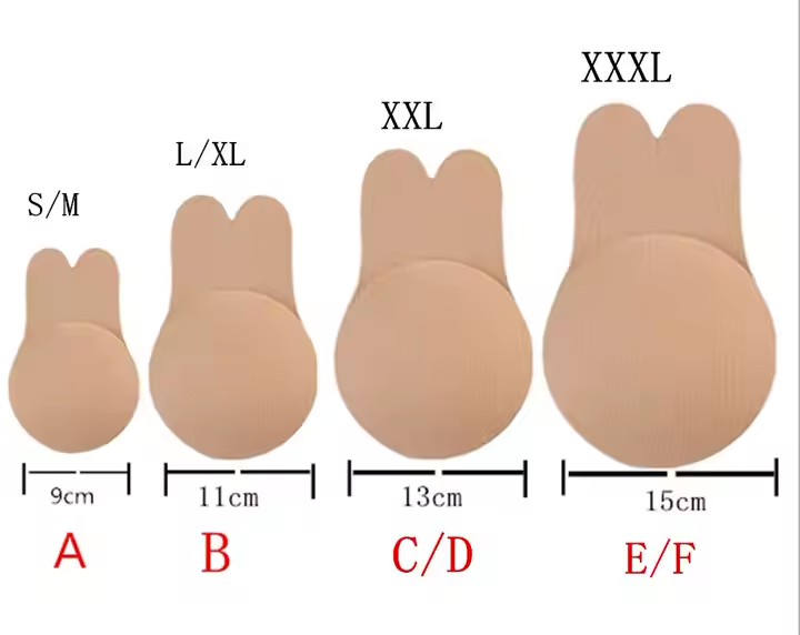 Suits For AB Cup Invisib Invisible Bra Adhesive Strapless Bra Push Up Backless Sticky Bra Lift Nippleless Covers Rabbit Bra Breast Pasties — image 4