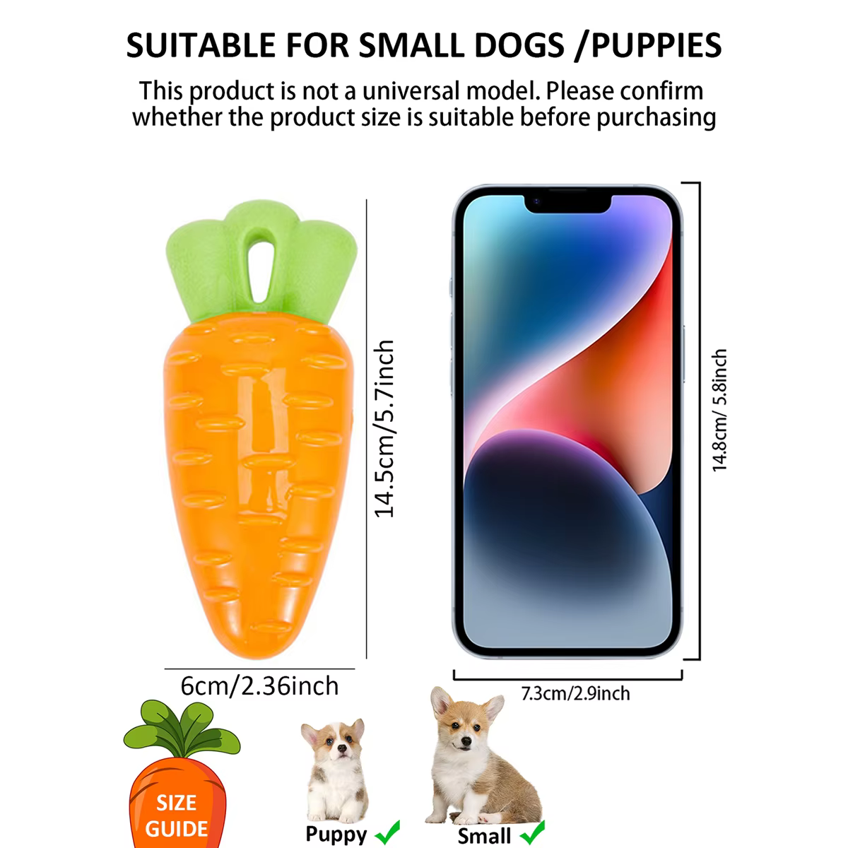 Juguetes de Zanahoria Indestructibles con Sonido para Perros Agresivos Pequeños y Medianos — imagen 2