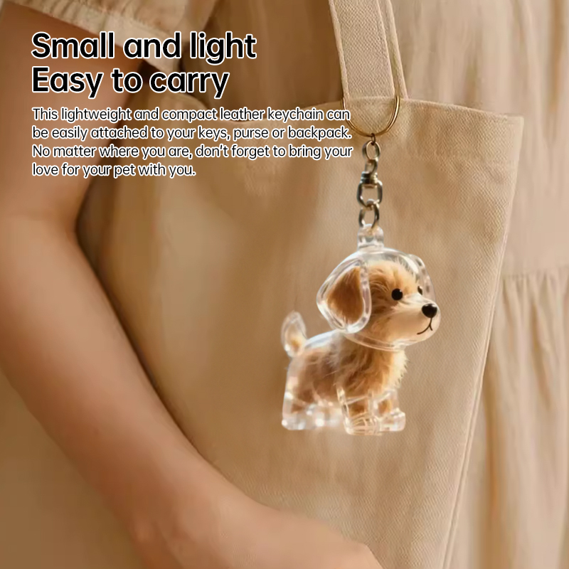 A transparent DIY pet hair memorial keychain box, a sweet keepsake for dog lovers — image 10