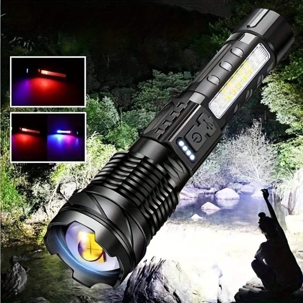 Lámpara LED de Alta Potencia Portátil con Recarga, Foco Ajustable y Resistente al Agua para Camping, Pesca, Caza, Escalada y Emergencias — imagen 1