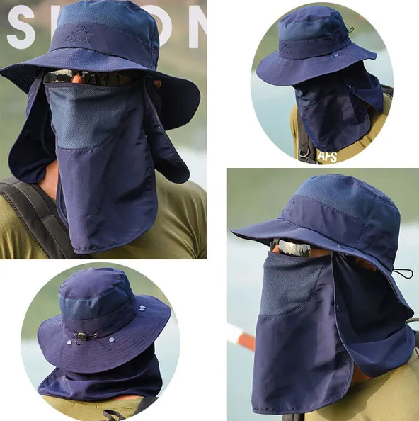 Sombrero de Alas Anchas Protección UV para Caminar, Acampar, Pescar, Safari Hombre Unisex — imagen 4