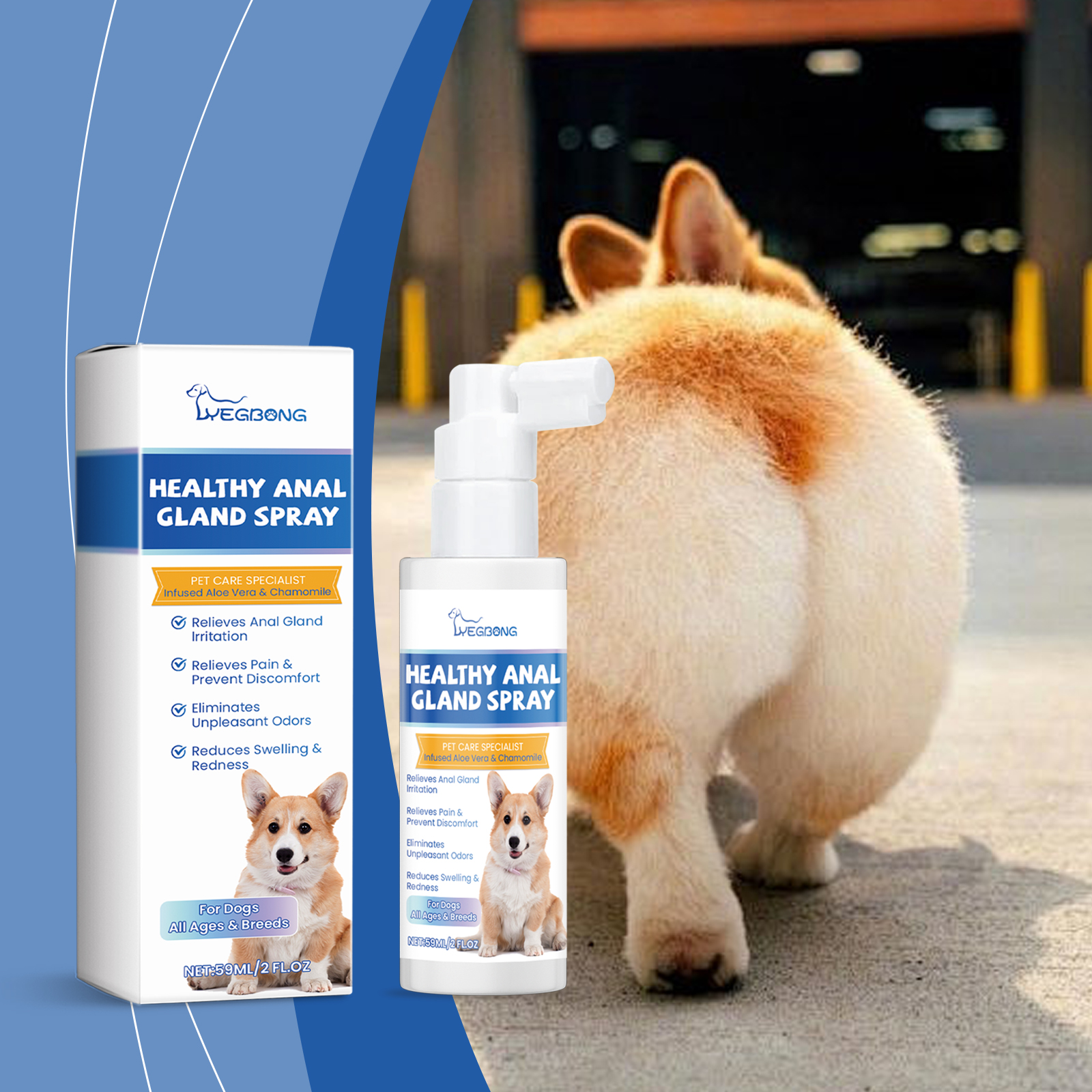 Dog Anal Gland Odor Removal Spray, Mild Ingredients Fresh Clean Odor Removal After Potting Care — image 4