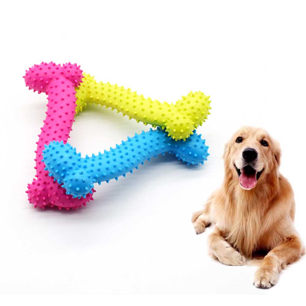 Pet Product Rubber Dog Toy with Thorn Bone Rubber Molar Teeth Pet Toy Dog Bite Resistant Molar Training Grinding Teeth Toys — image 1