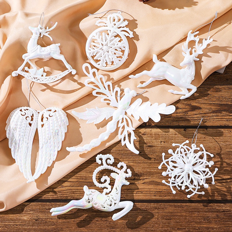 Creative Transparent Acrylic Christmas Tree Ornaments - Snowflake, Reindeer, Angel, Girl Decorations — image 3