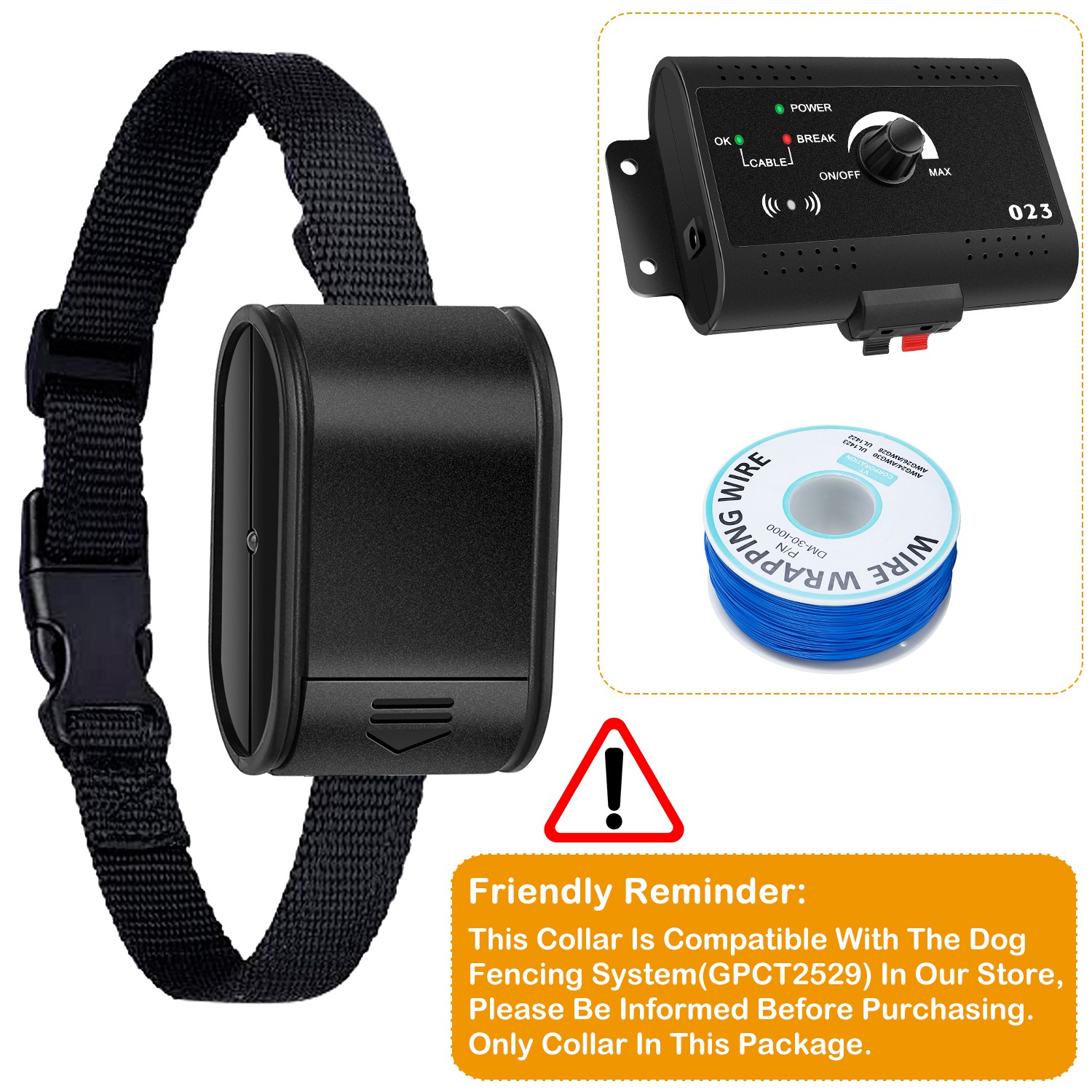 1 Juego de Sistema de Cerca Eléctrica para Perros Contención Perimetral con Sonido y Descarga, Collar Receptor Resistente al Agua para Perros Pequeños, Medianos y Grandes — imagen 19