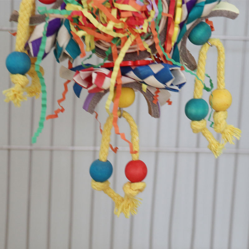 Decoración de Caja de Papel Colorido para Pájaros y Loros Pendiente Juguetes — imagen 6