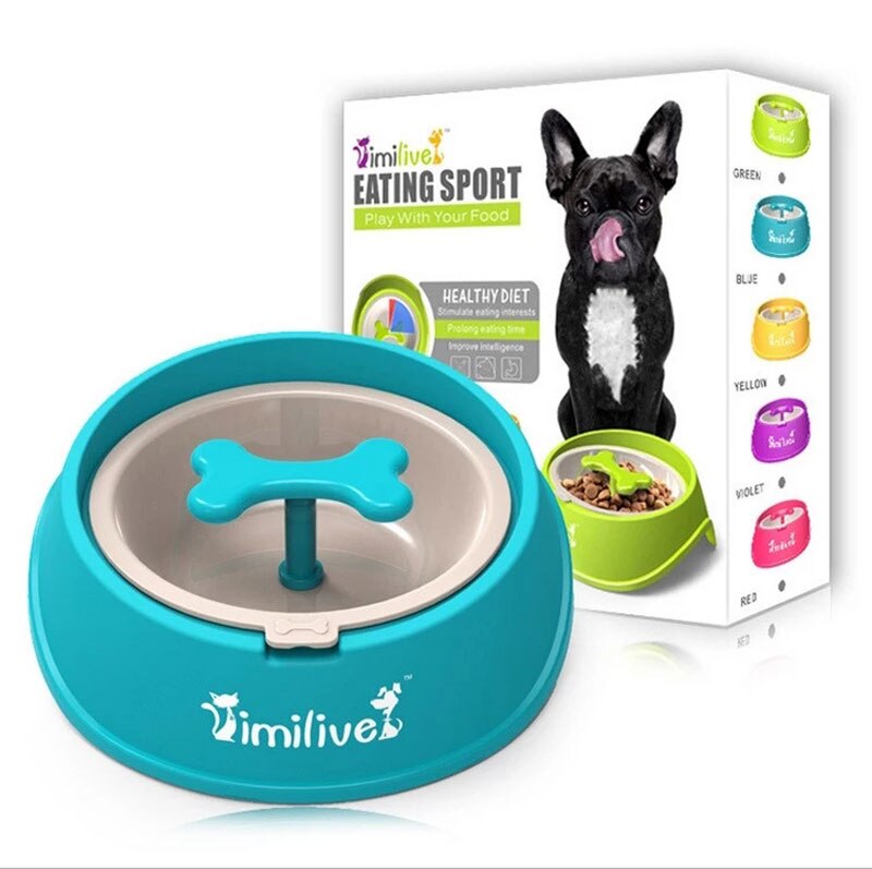Rotary Anti Choke Pet Feeder dog Slow Eating Drink Bowl Bone Shaped Prevent Gluttony Obesity Anti-skid Pet Supply sport dish — image 10