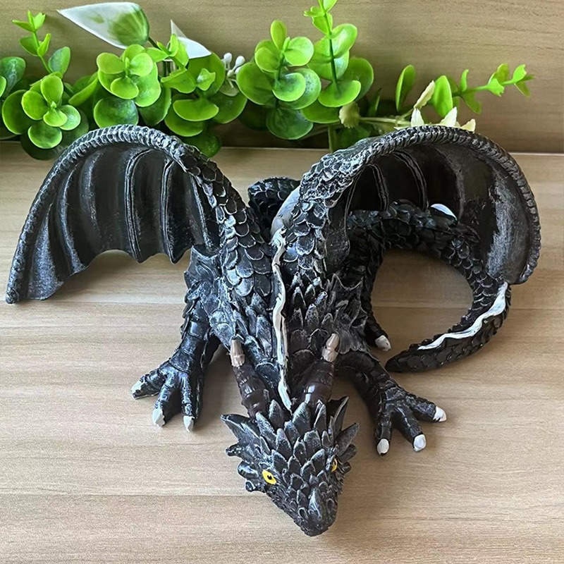 Resin Craft Decoration Winged Dragon Sculpture Ornaments Office Desktop Decoration Ornaments Resin Crafts — image 1