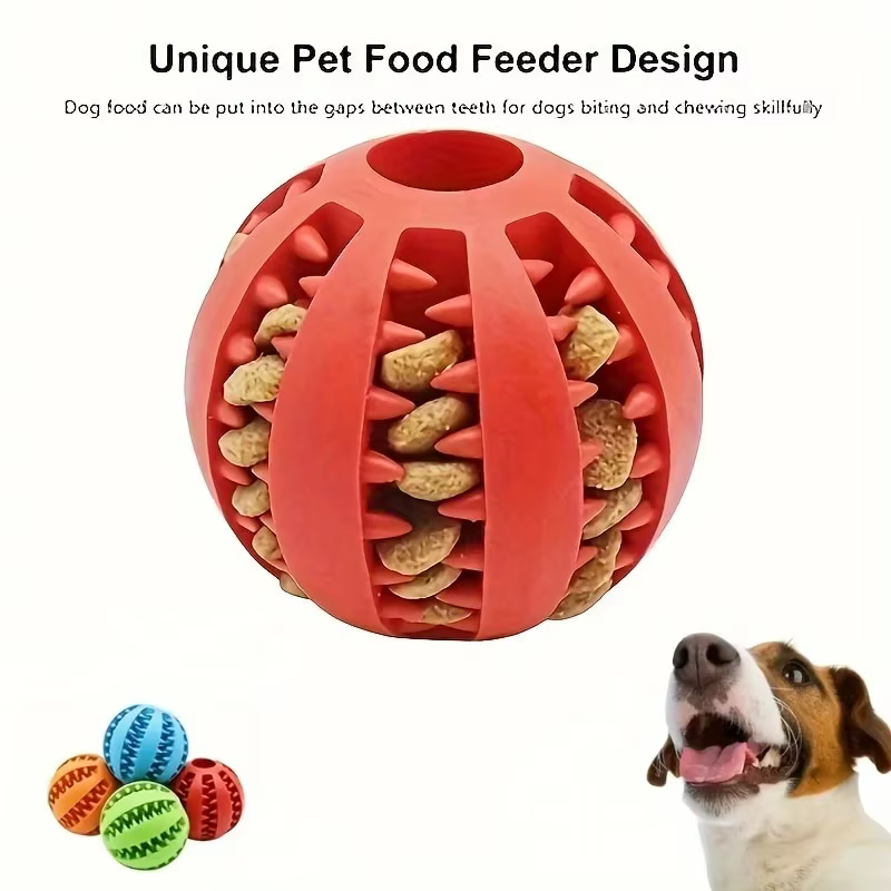 Pelota de Juguete para Perros: Resistente a Mordiscos y No Tóxico - Ideal para Cachorros, Gatos y Comida/Trozos de Alimento/Comida para Mascotas — imagen 1