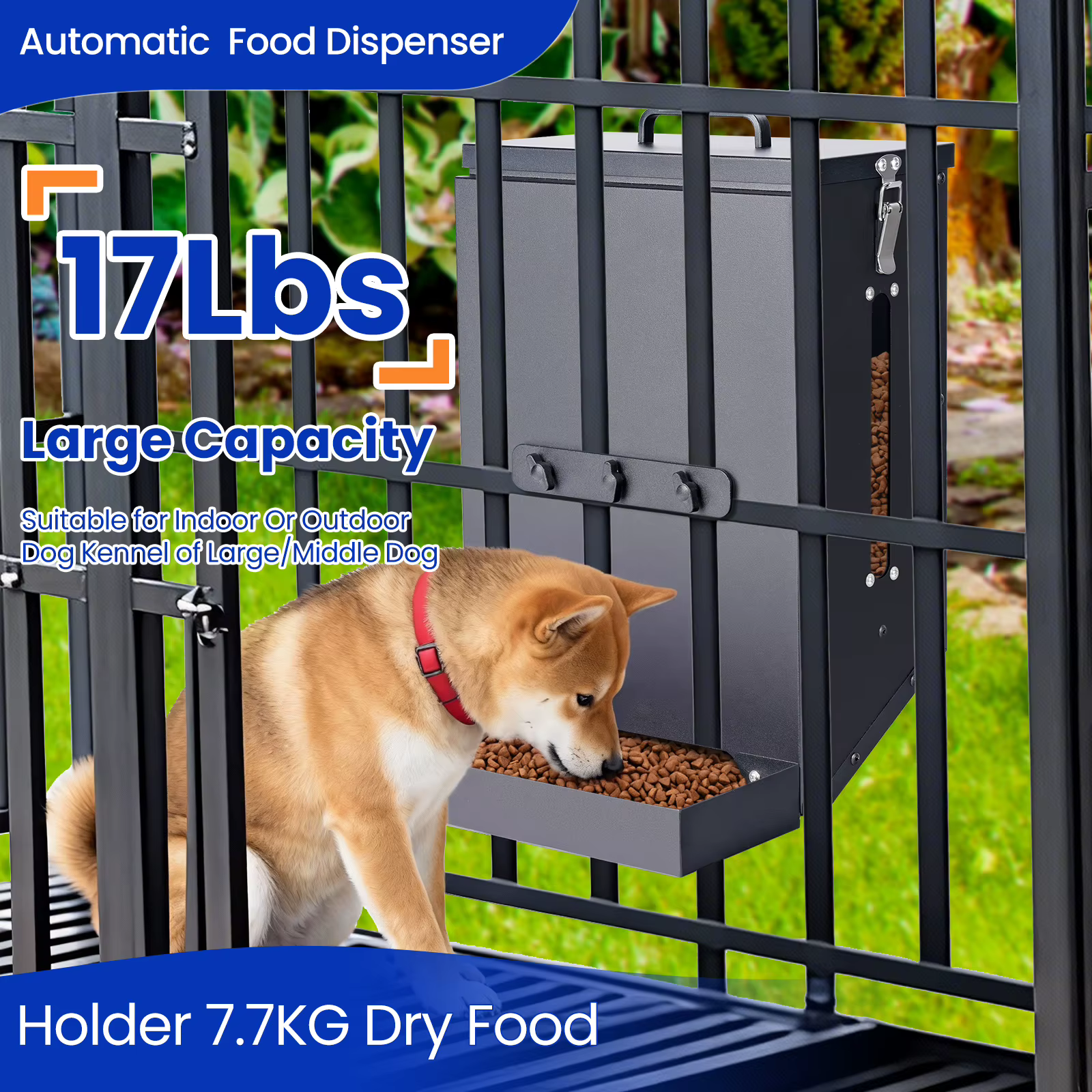 Bolita de Alimento para Perros Grande con Cuelgue en Acero Inoxidable para Caja o Jaula - Dispensador de Comida Sin Derrames para Mascotas — imagen 3