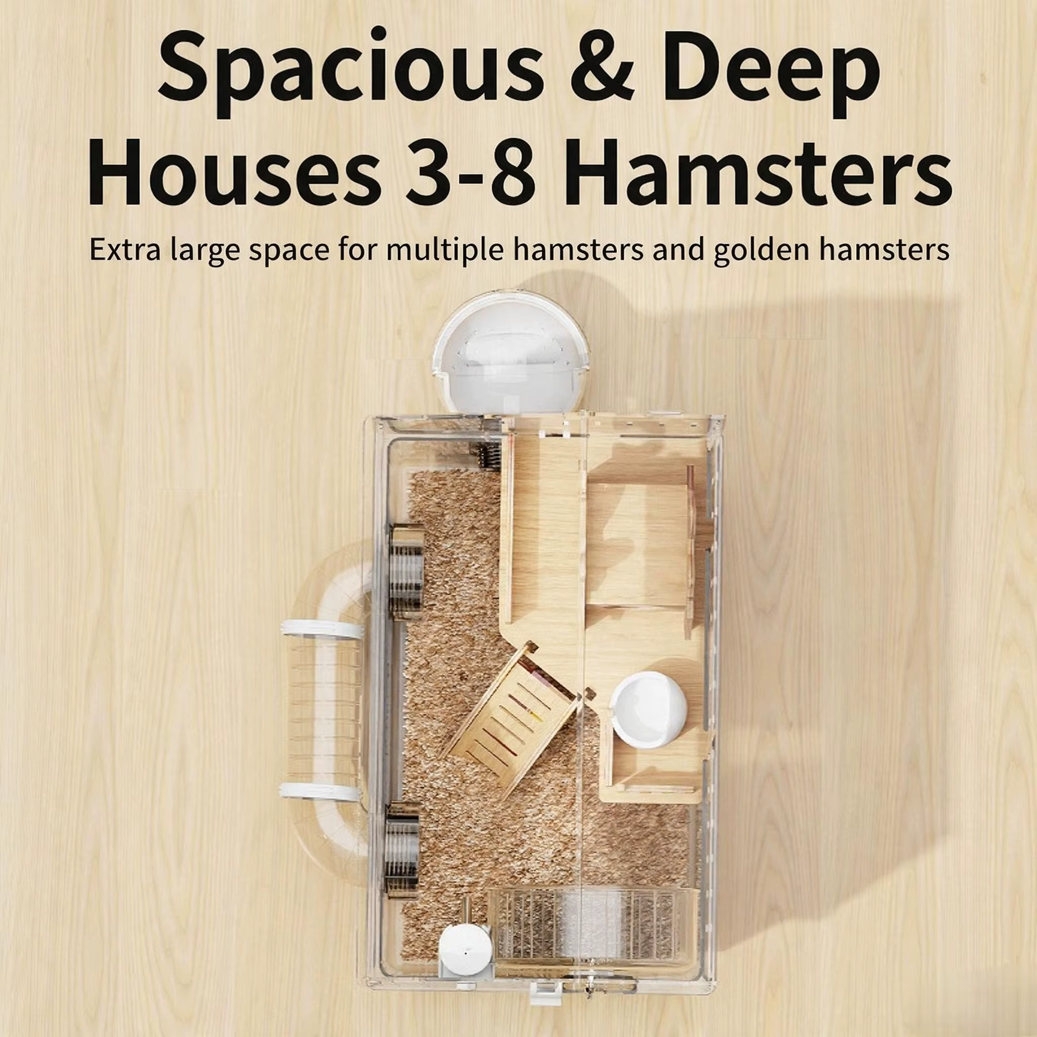 Hamster Cage Acrylic Transparent Spacious Rodent Habitat Cage with Accessories Luxury Villa Pet Supplies for Hamsters, Gerbils — image 3