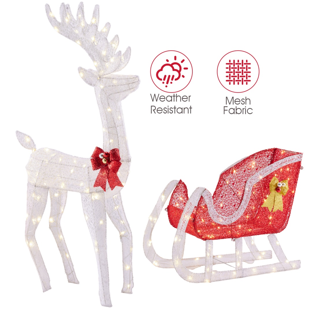 Decoración para Patio de Navidad con Renos y Carros de Remolque — imagen 12