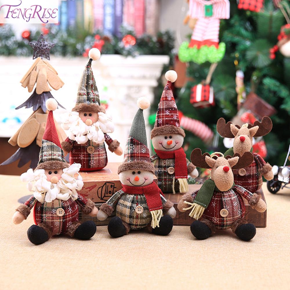 Santa Claus Christmas Ornaments Tree Decor Elk Snowman Plush Christmas Doll Decorations For Home 2019 Navidad Pendant Gift Kids — image 1