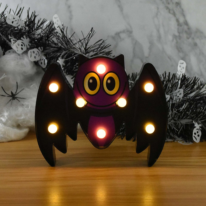 Halloween LED Lights Horror Pumpkin Ghost Bat Spider Night Lights Ornament Halloween Party Props Home Bar Table Lamp Decorations — image 16