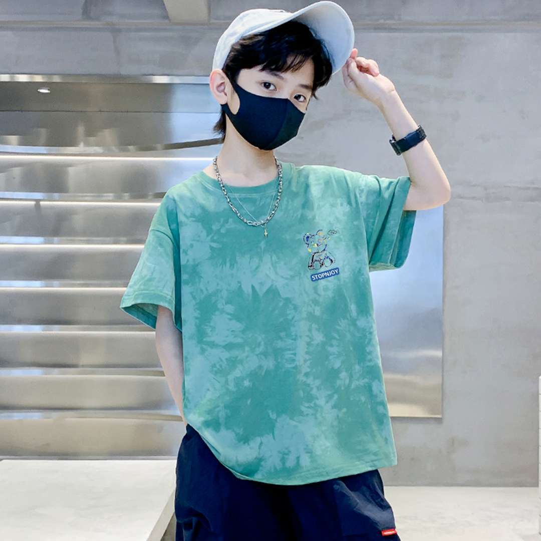 Boy's Short Sleeve T-Shirt, Cool Bear Design Casual Top for Kids — image 4