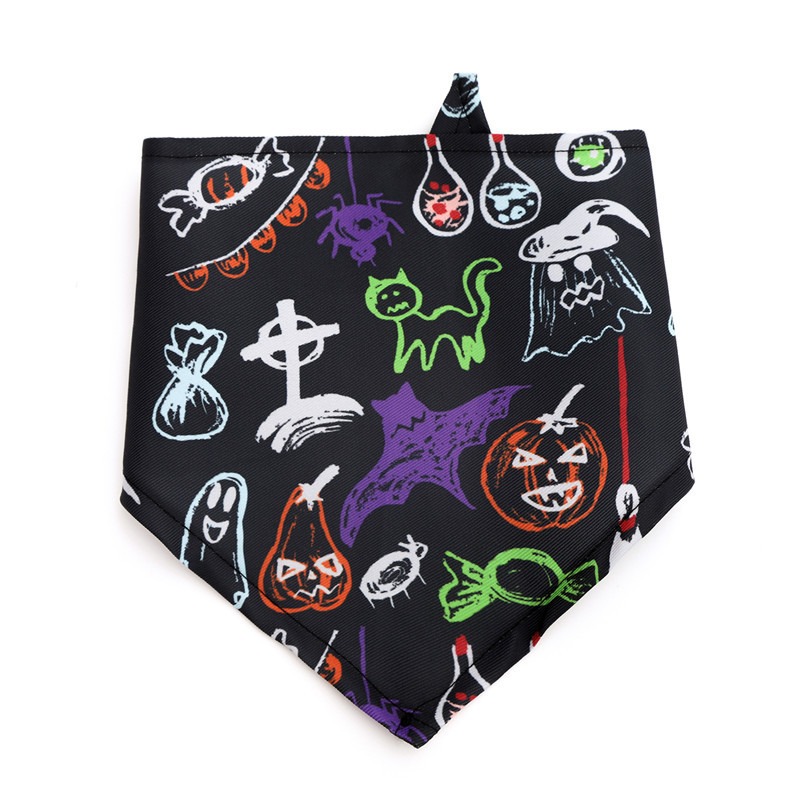 Dog saliva towel Halloween funny pumpkin head large dog neck pet saliva towel — image 7