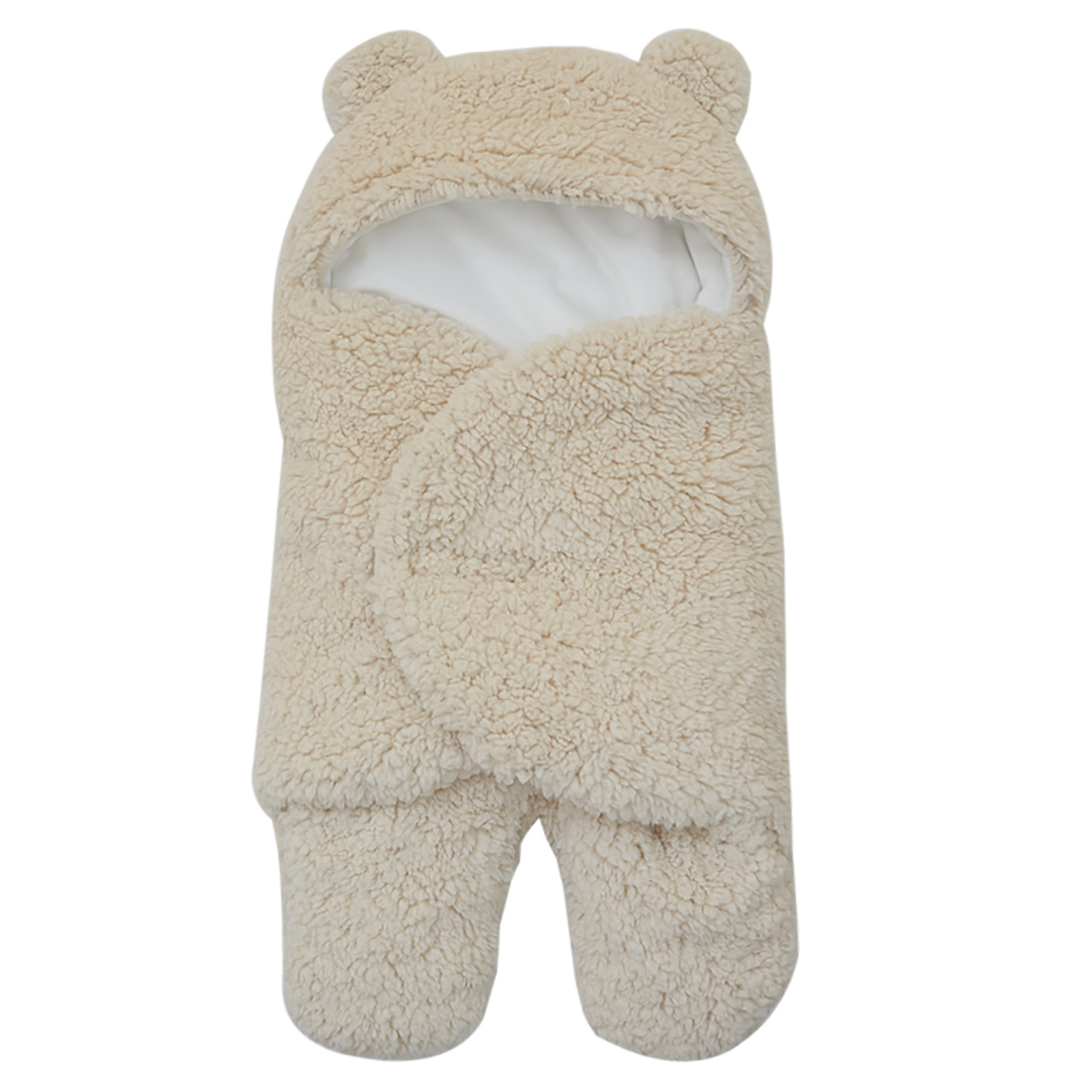 Infant Lamb Velvet Cotton-Filled Swaddle Blanket Newborn Anti-Startle Warm Sleep Bag Swaddle Wrap Blanket — image 9