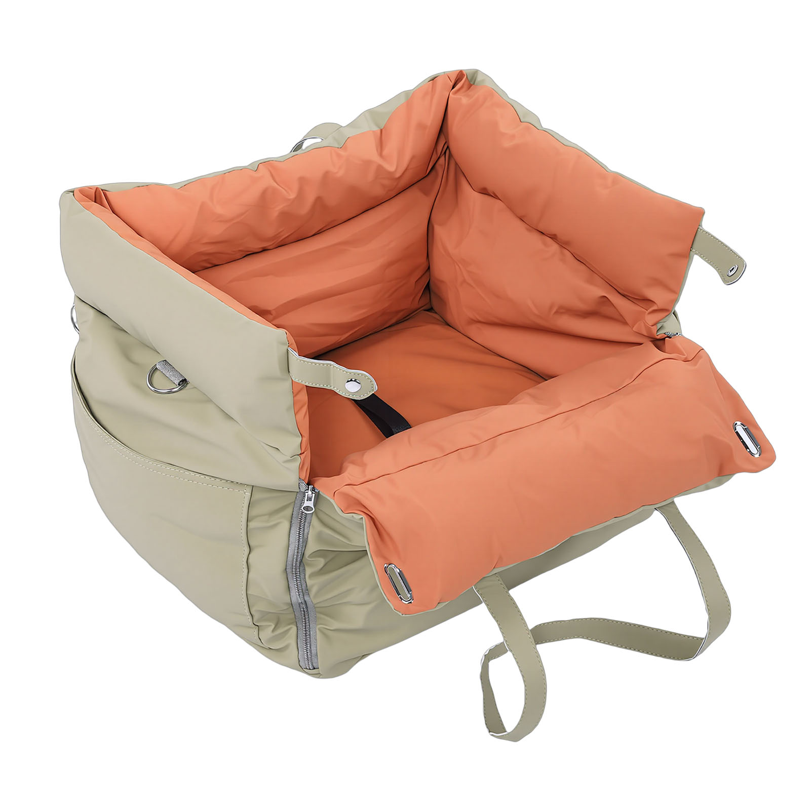 Cama Portátil para Mascotas de Auto, Viaje al Aire Libre, Desmontable y Lavable, Asiento de Auto para Mascotas con Arnés para Perros y Gatos — imagen 4