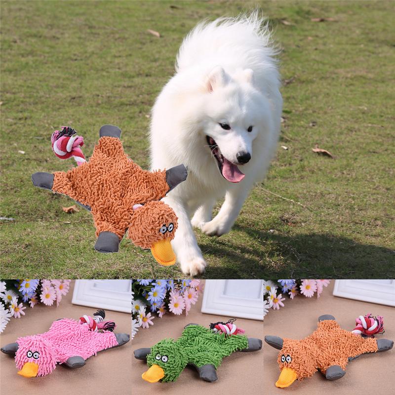 Pet Dog Squeaky Toy Durable Cute Papa Duck Making Sound Plush Dog Puppy Chew Toys Training Teething Toys — image 3