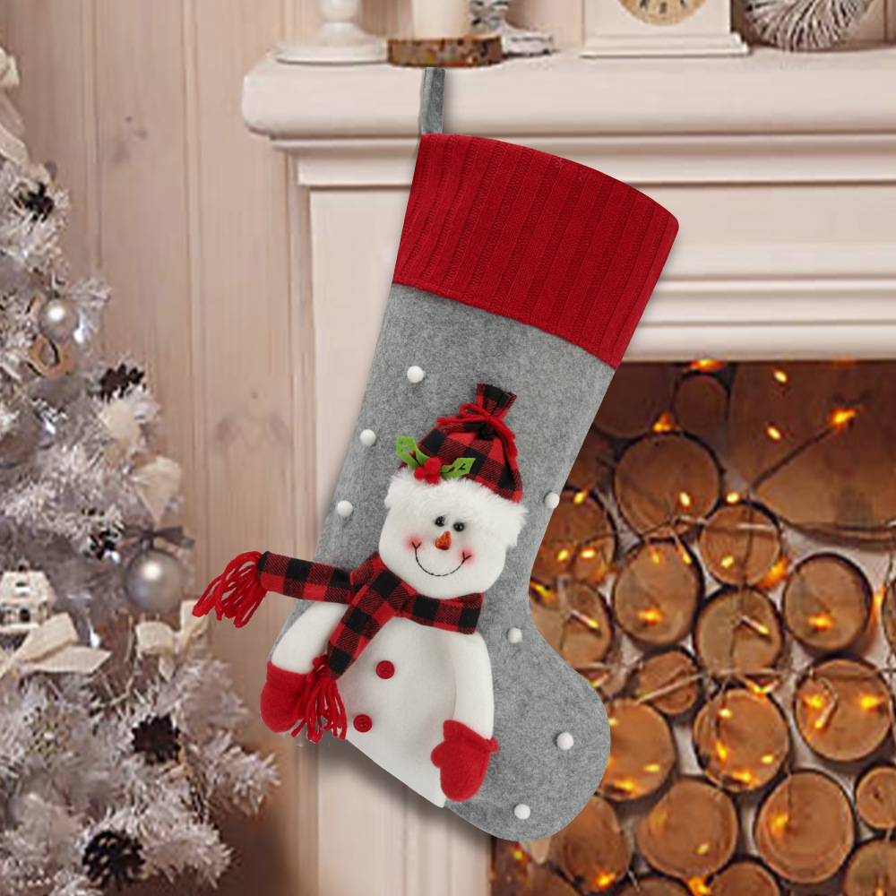 Holiday Socks Creative Cartoon Old Man Snowman Elk Decoration Gift Bag Christmas Home Decoration — image 6