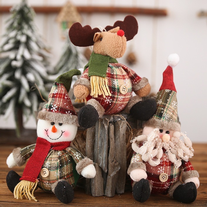 Elderly Doll Button Ball Doll Christmas Pendant Snowman Elk Pendant Gift — image 8
