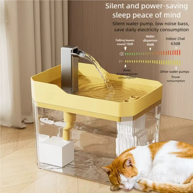 Cat Water Fountain 1.5L Transparent Pet Water Dispenser Ultra Quiet Circulating Filter Auto Power Off Drinking Fountain for Pets — image 3