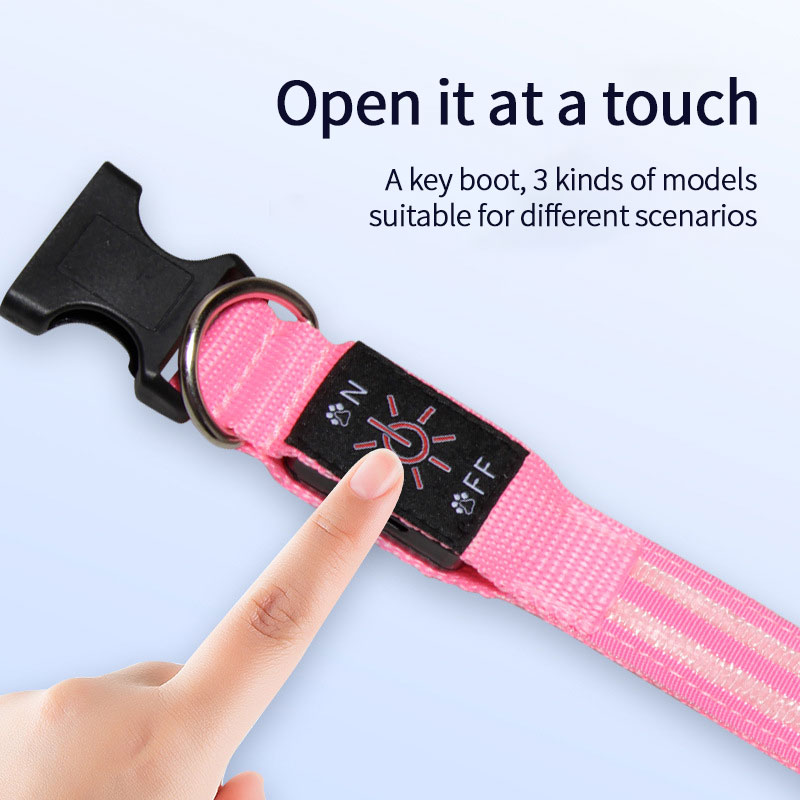 LED Light-Emitting Collar With Dual Fiber Optic Glow-In-The-Dark Collar Pet Built-In Rechargeable Battery With USB Cable — image 3