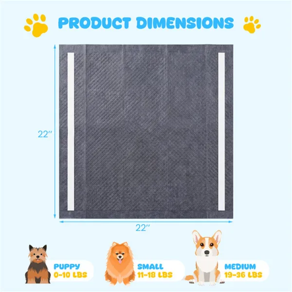 Paquetes de 150 Paños para Perros con Carbón Activo, 24"x24", 6 Capas Ultra Absorbentes con Control de Olor — imagen 3