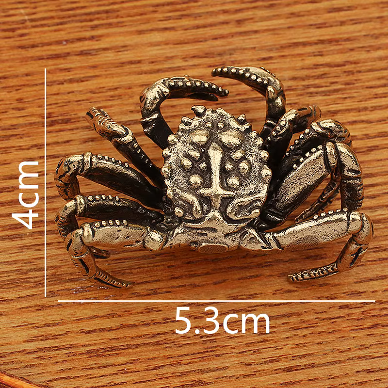 Crab Brass Figure Home Decor Ornaments, Tea Pets, Creative Crafts Collection — image 3