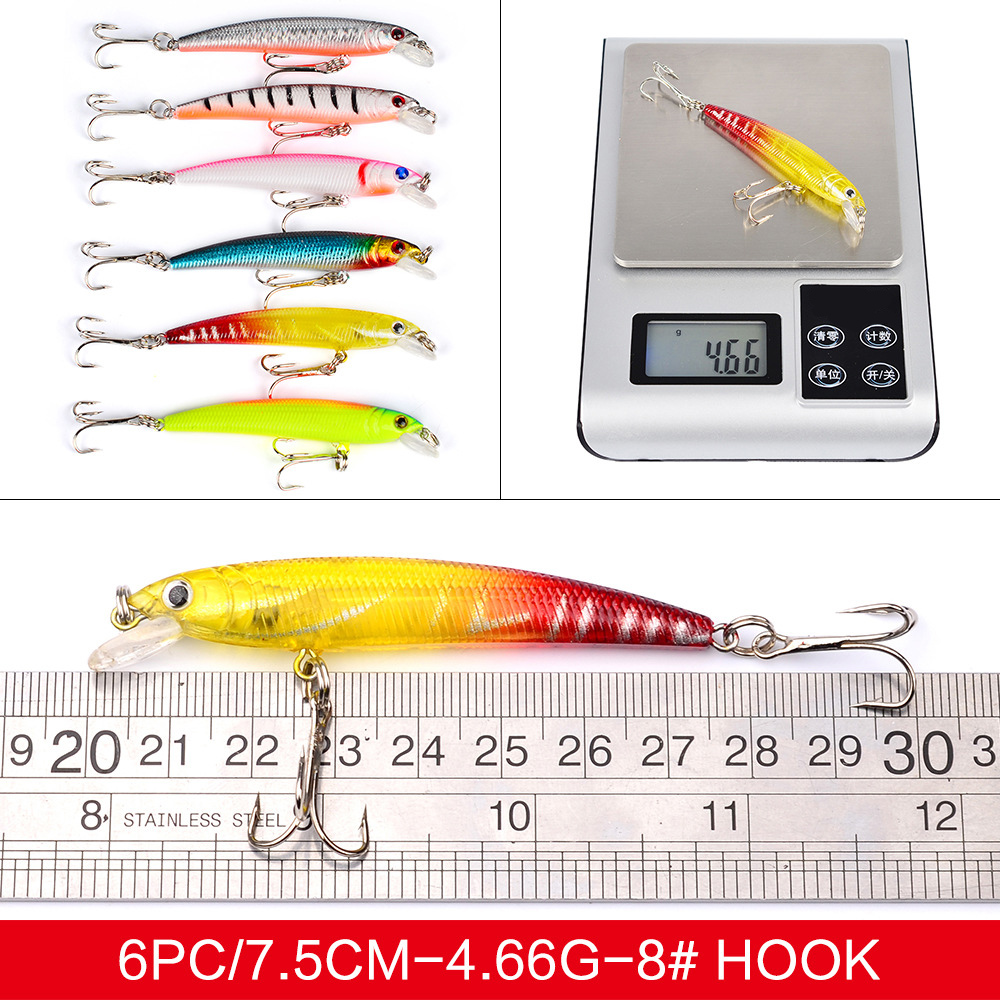 Kit de 43 Piezas de Señuelos de Pesca, Set de Señuelos Blandos y Duros con Anzuelos para Pesca en Agua Salada y Dulce, Equipo de Pesca, Regalos para Hombres — imagen 1