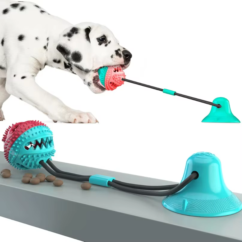 Juguetes para Perros de Alimento con Cepillo Dental en Silicona y Succion para Mordisqueo Interactivo — imagen 1