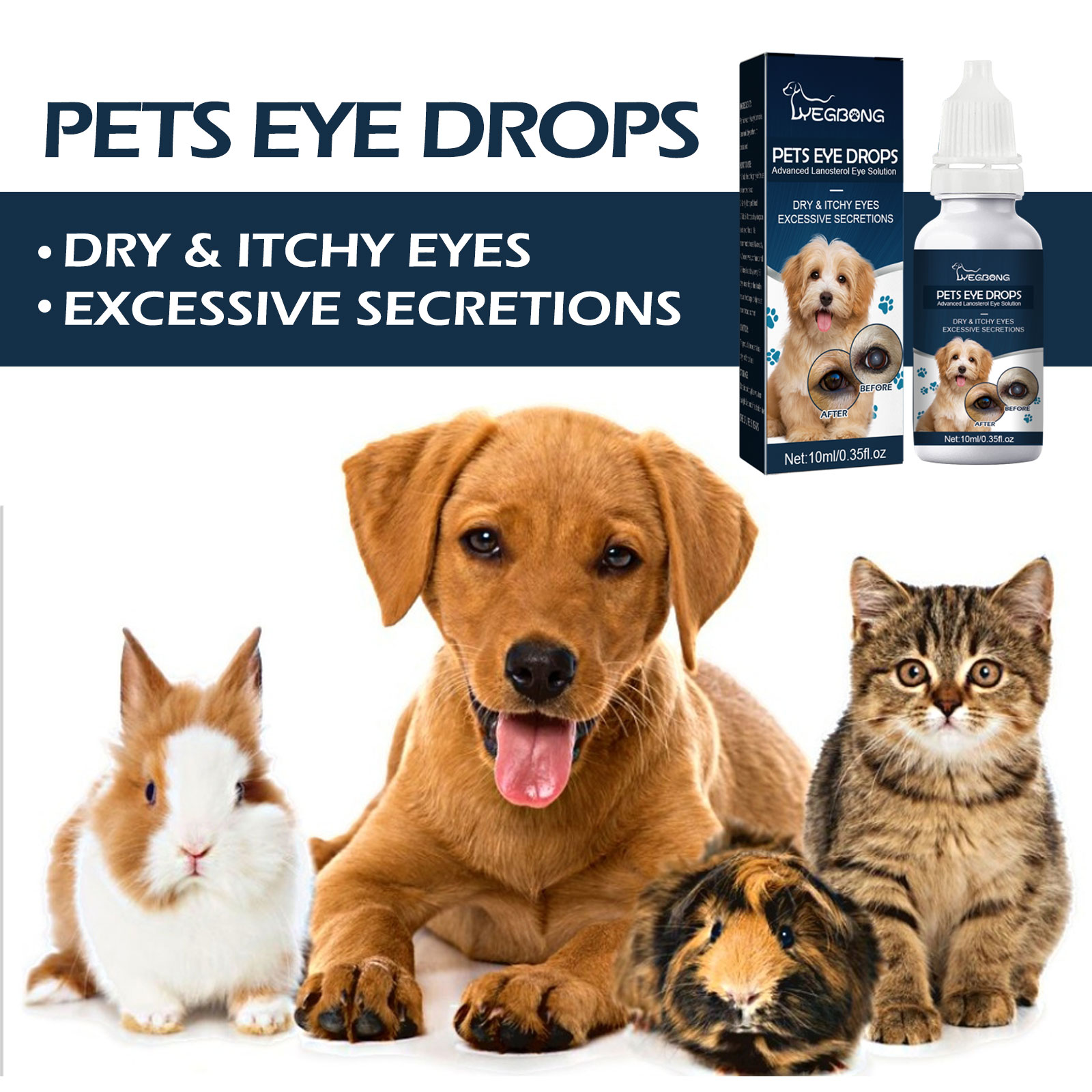 Pet Eye Drops, Cats And Dogs Remove Tears Relieve Eyes Itchy Cleansing Eye Drops — image 5