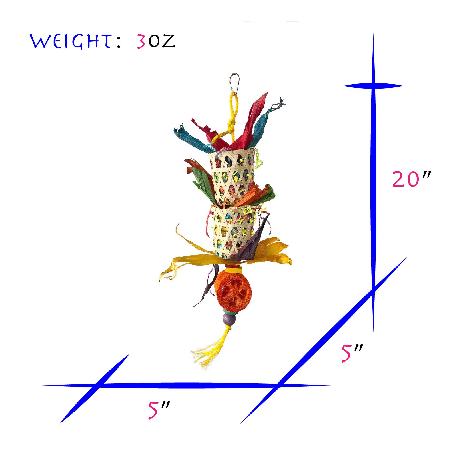 Adventure Series - Double Bamboo Basket Foraging Basket Bird Toy Handmade Parrot Toy Set — image 2
