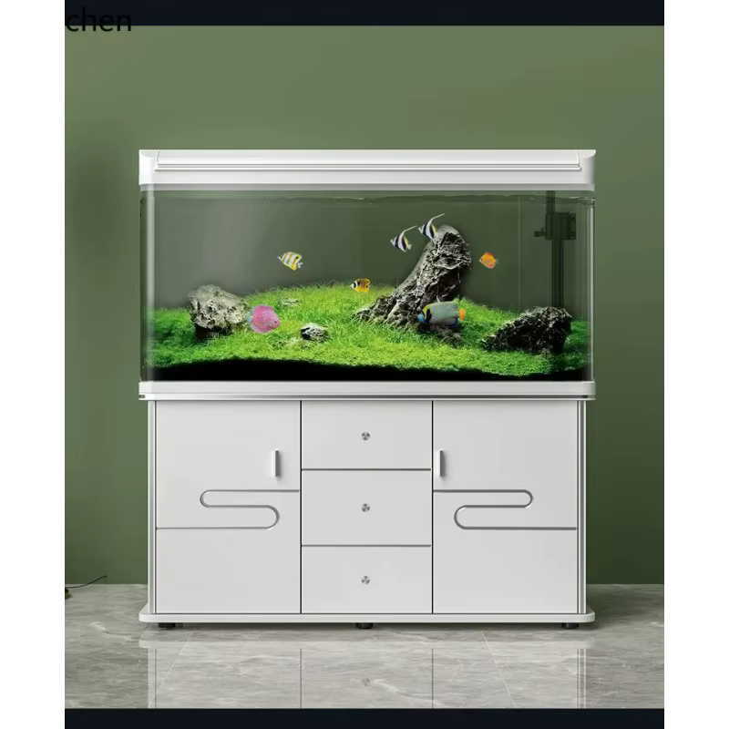 LYY fish tank aquarium household large, medium and small balcony fish tank glass living room goldfish tank — image 6